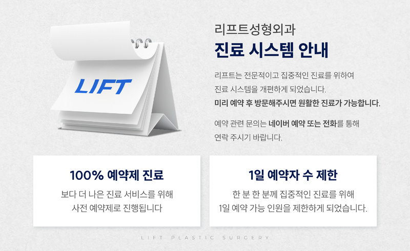리프트성형외과 - 진료 시스템 안내